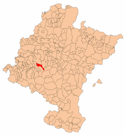 Mapa de Navarra con la localización del municipio